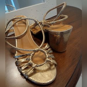 Sezane gold sandals